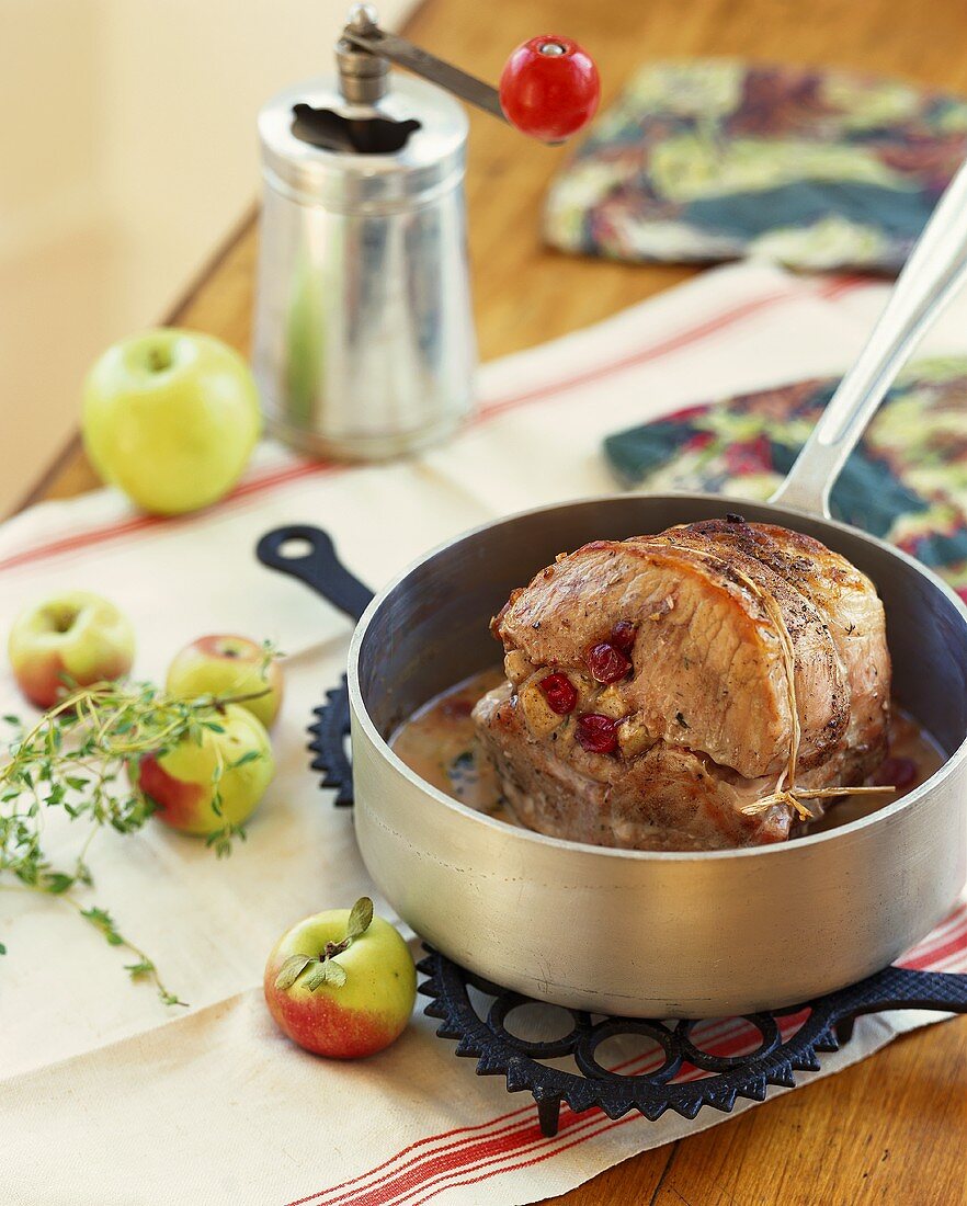 Pork Roast Stuffed with Apples and Cranberries