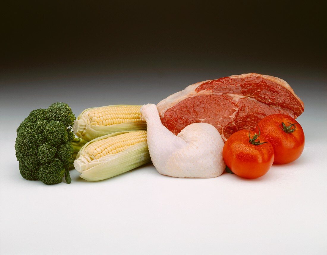 Mixed Ingredients; Beef, Chicken and Vegetables