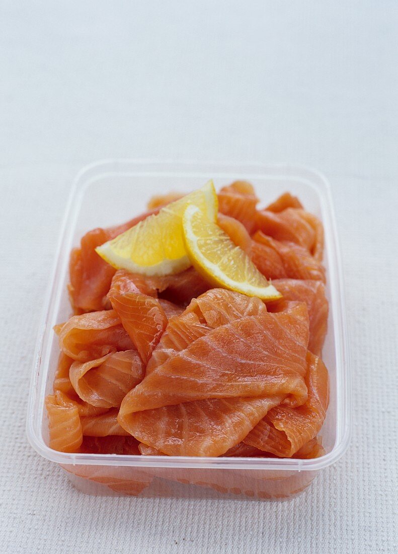 Smoked Salmon in a Plastic Container