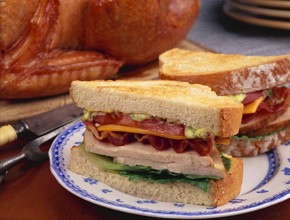 Turkey Club Sandwich with Herb Mayo