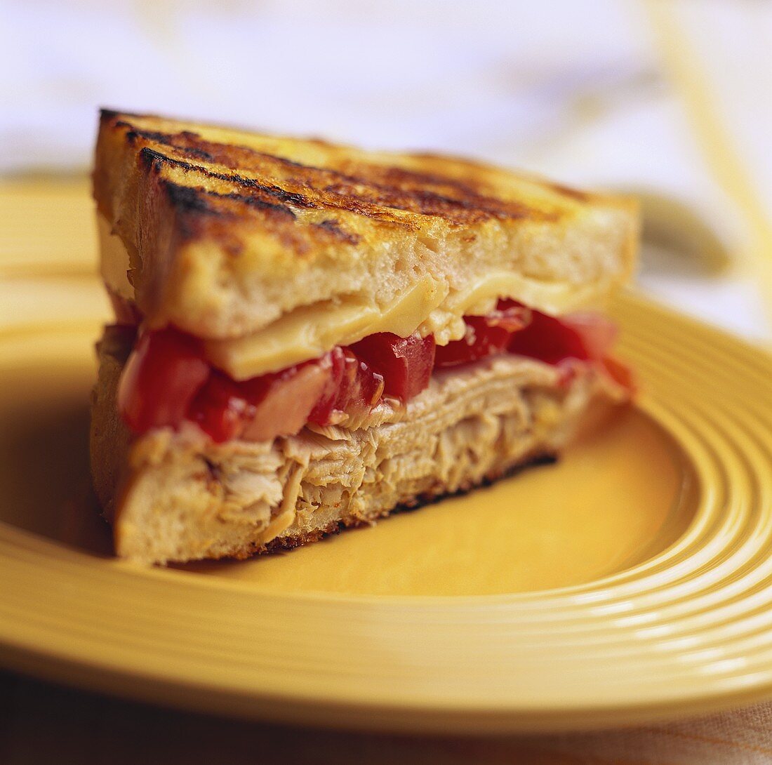 Grilled Cheese, Turkey and Tomato Sandwich