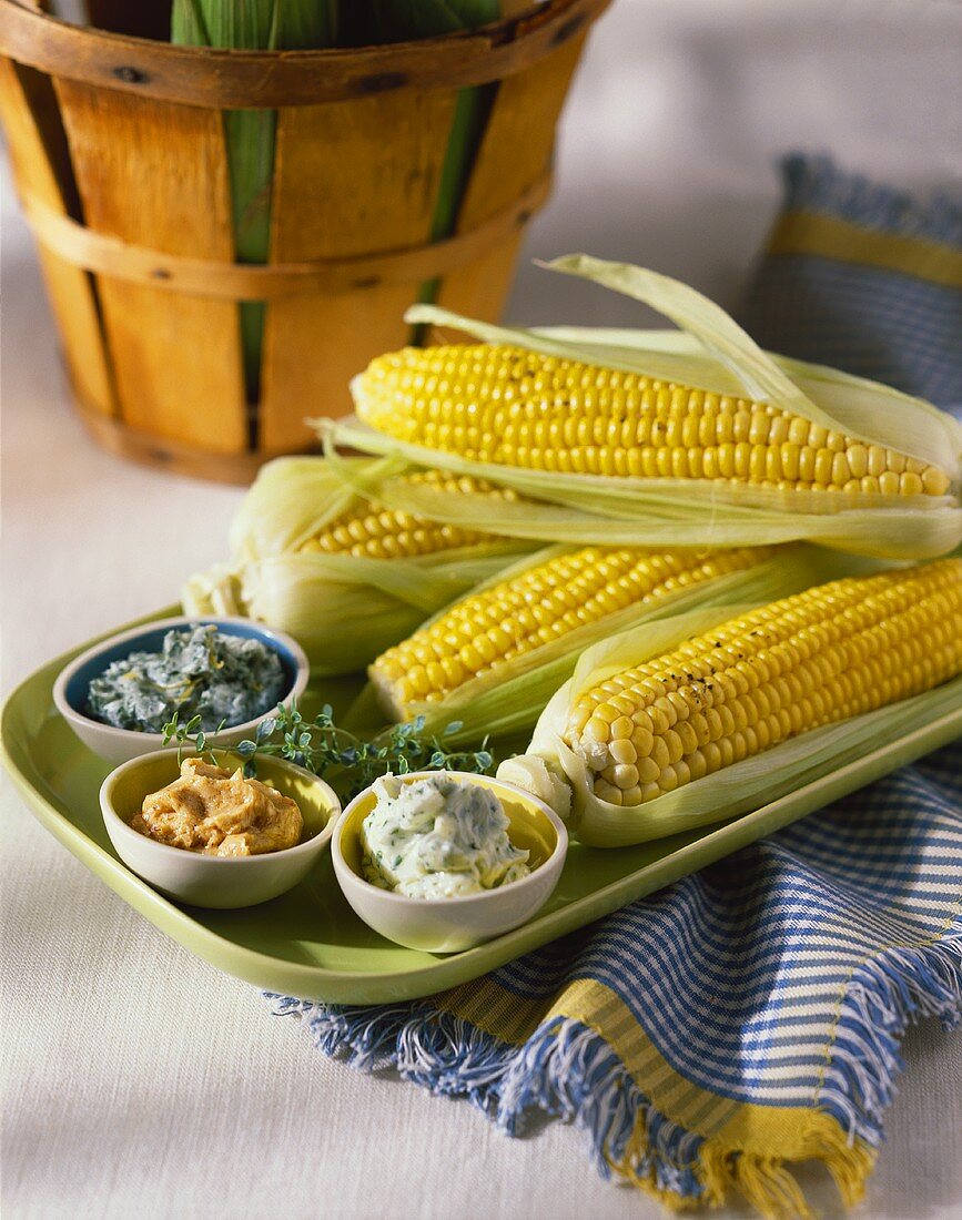 Corn on the Cob with Assorted Butters