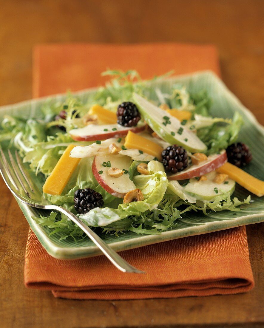 Salad Greens with Apples and Berries