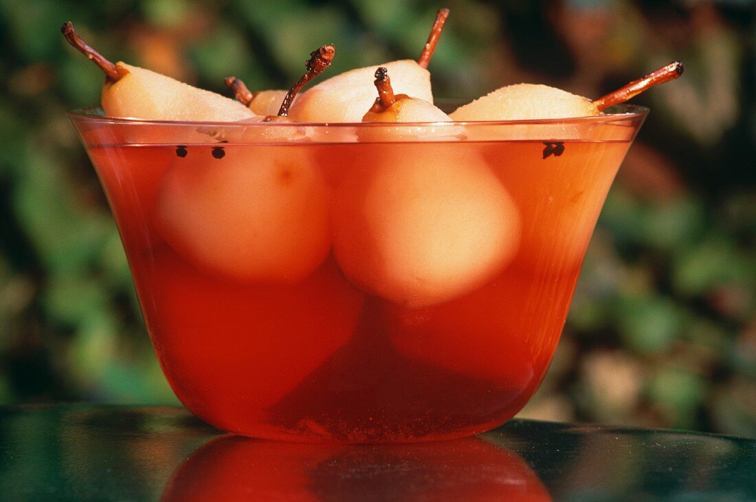 Poached Pears in a Bowl