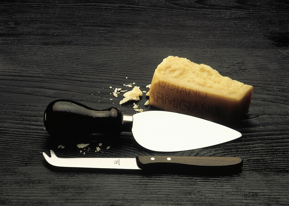 Parmesan Cheese with Knife and Slicer