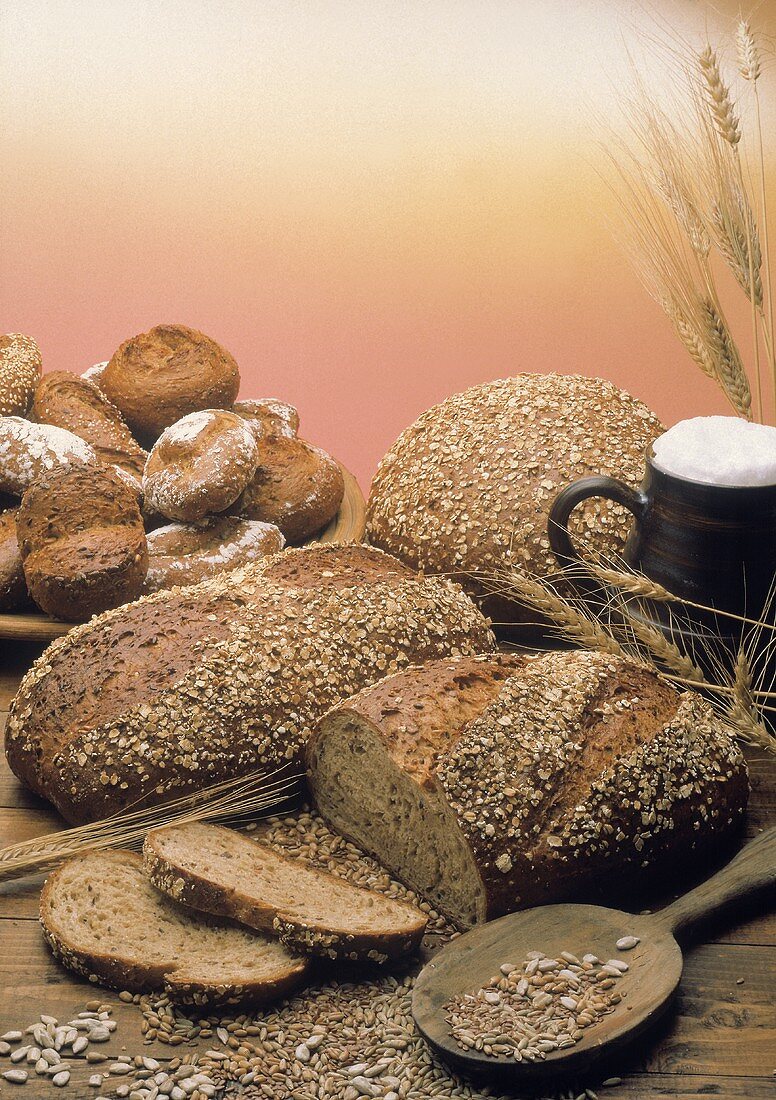 Assorted Whole Grain Bread and Rolls