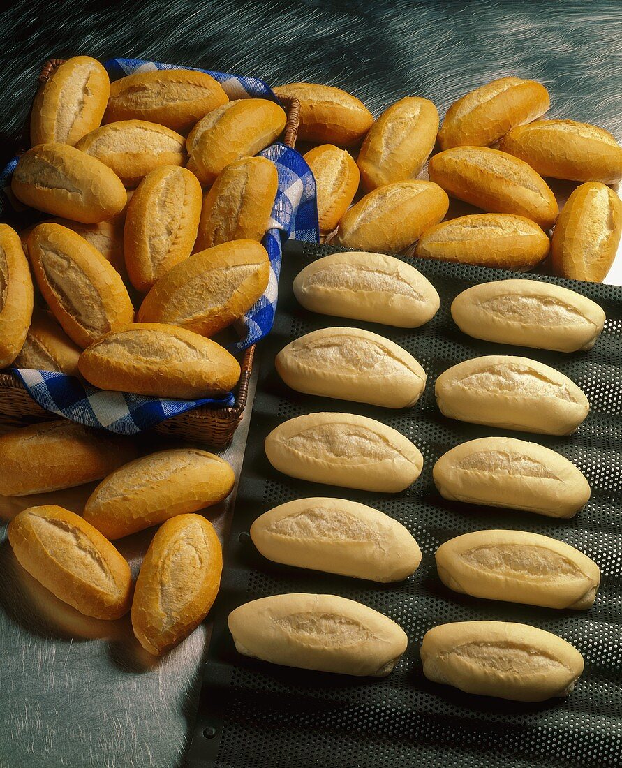 Baked and Unbaked French Rolls