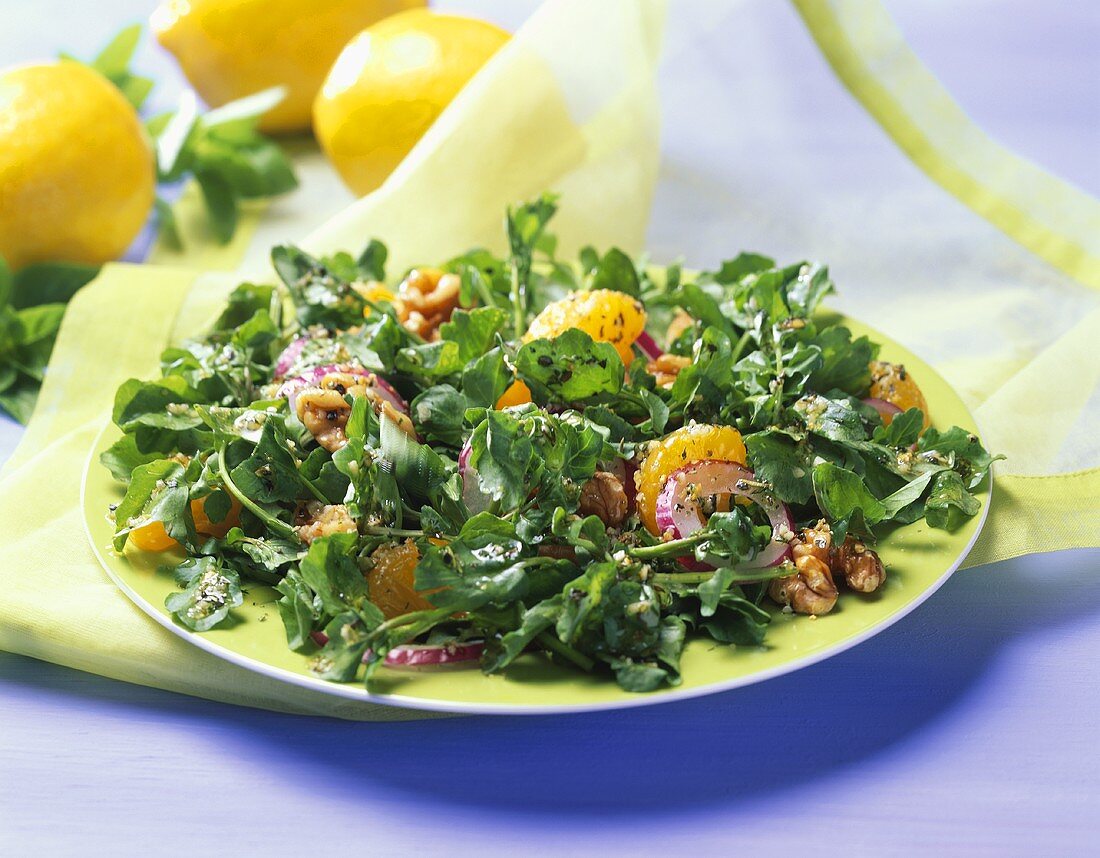 Orange and Walnut Watercress Salad