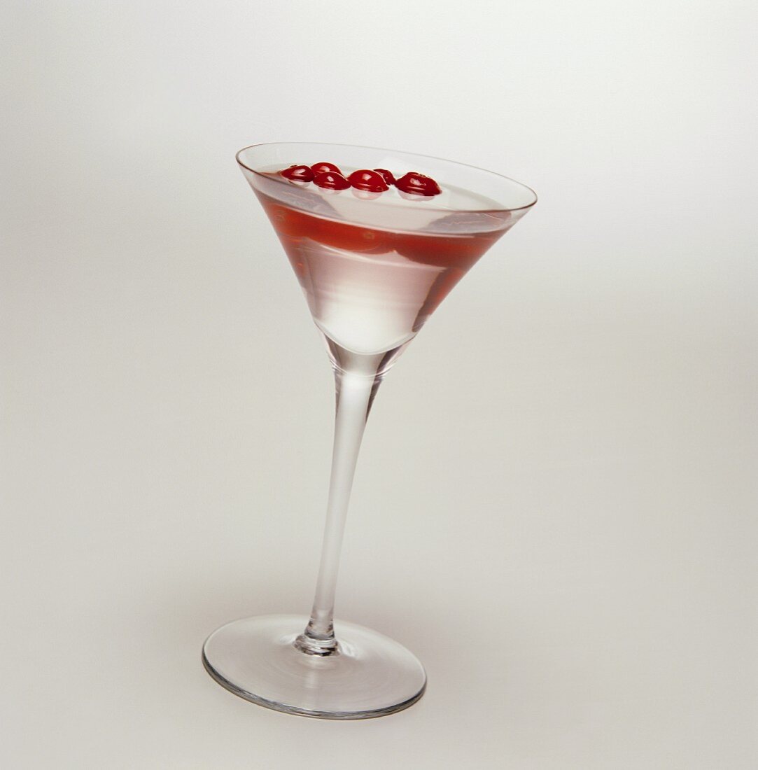 Cranberry Martini in a Stem Glass