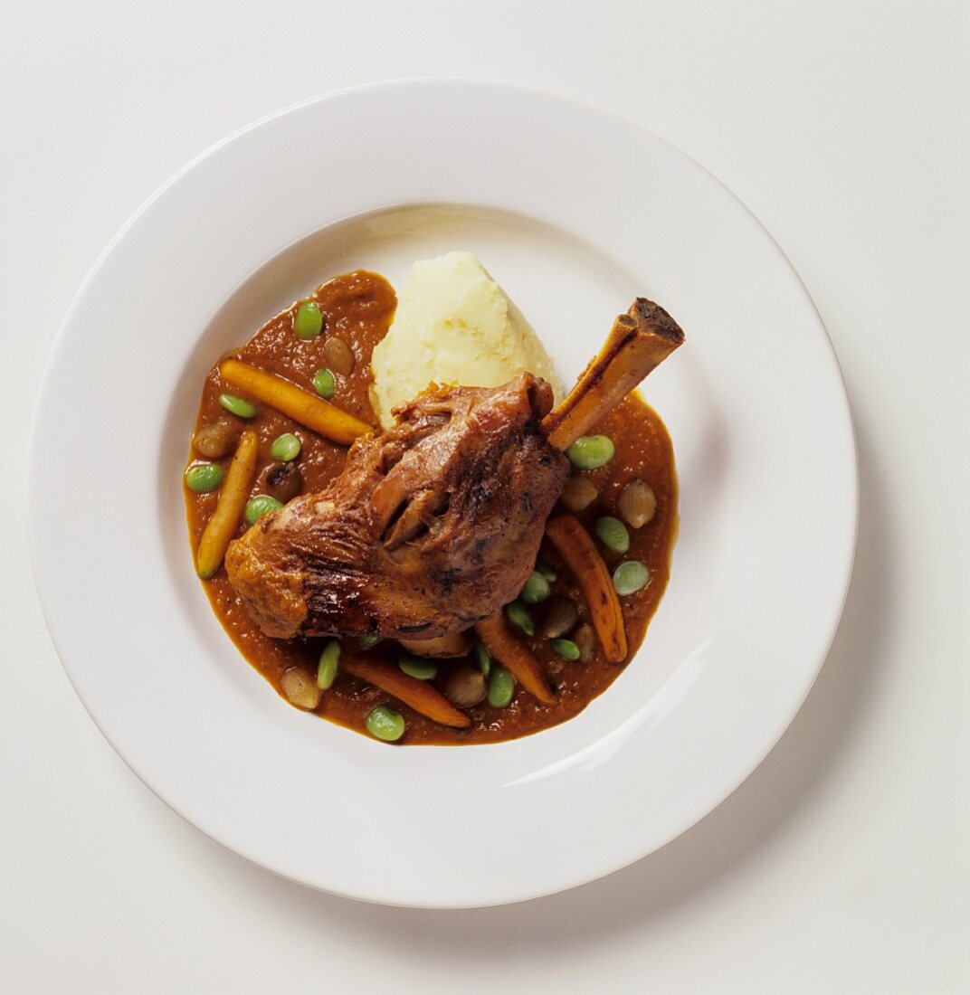 Osso Bucco Made with Lamb; From Above