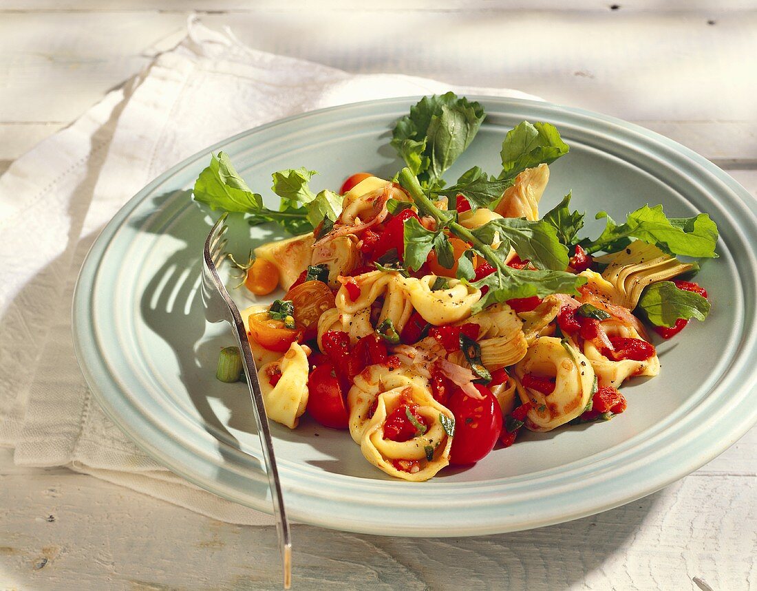 Tortellini Salad with Artichokes and Tomatoes