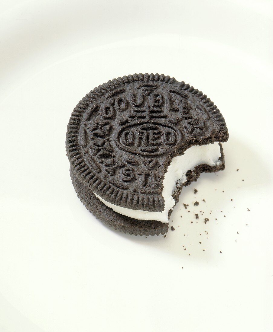 Oreo Cookie with a Bite Taken Out