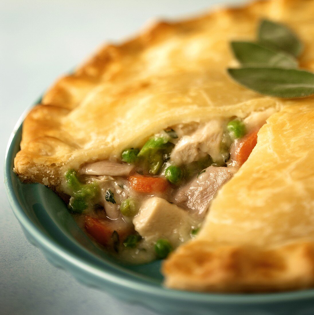 Chicken Pot Pie with a Piece Removed