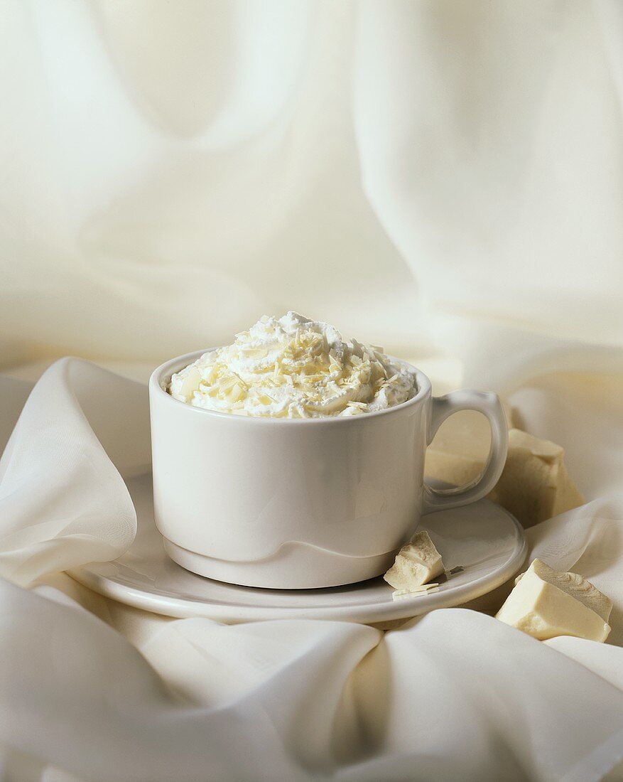 Hot Cocoa with Whipped Cream; White Chocolate