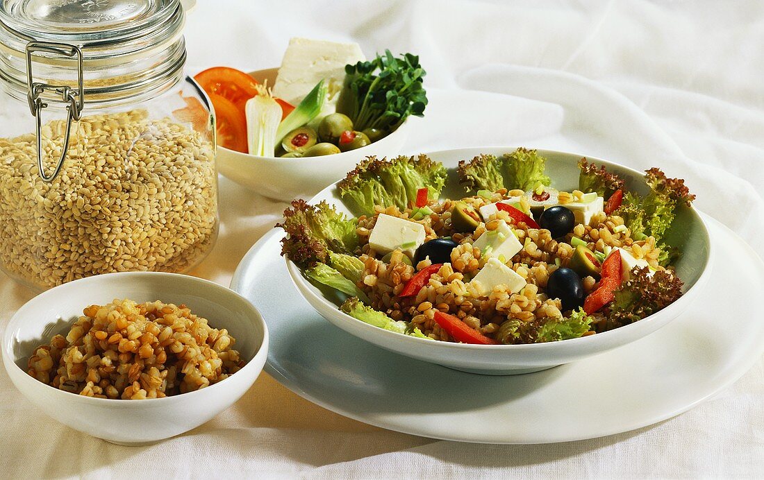 Barley Salad with Feta Cheese