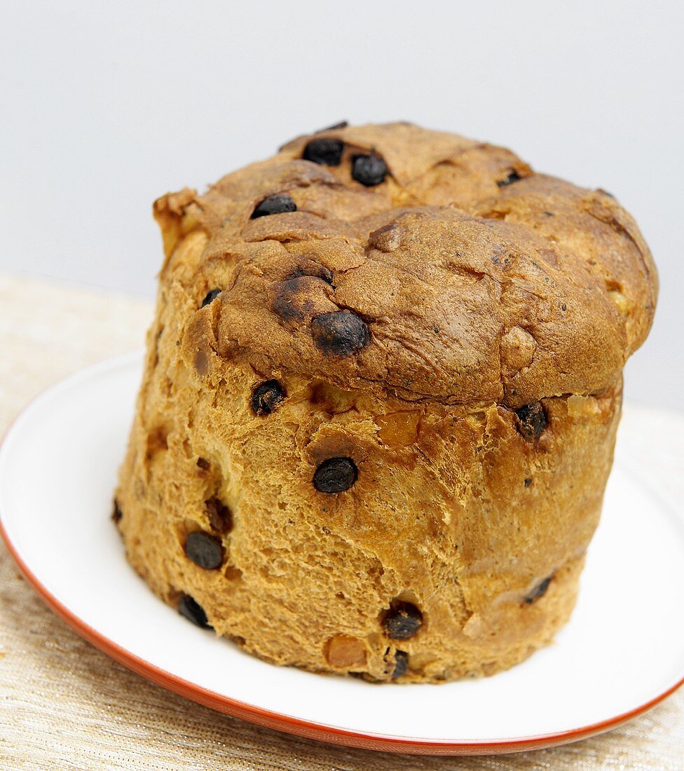Whole Panettone on a Plate