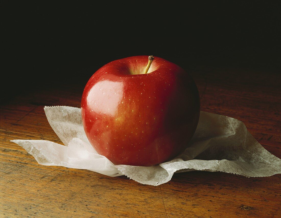 A Single Rome Apple on Tissue Paper