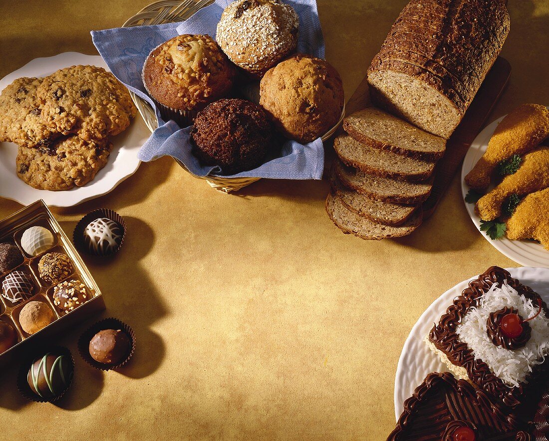 Assortment of Baked Goods and Desserts