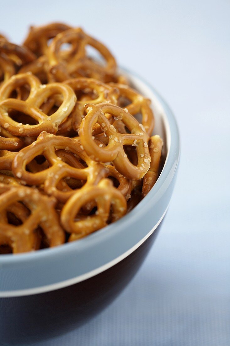 Close Up of a Bowl of Pretzels