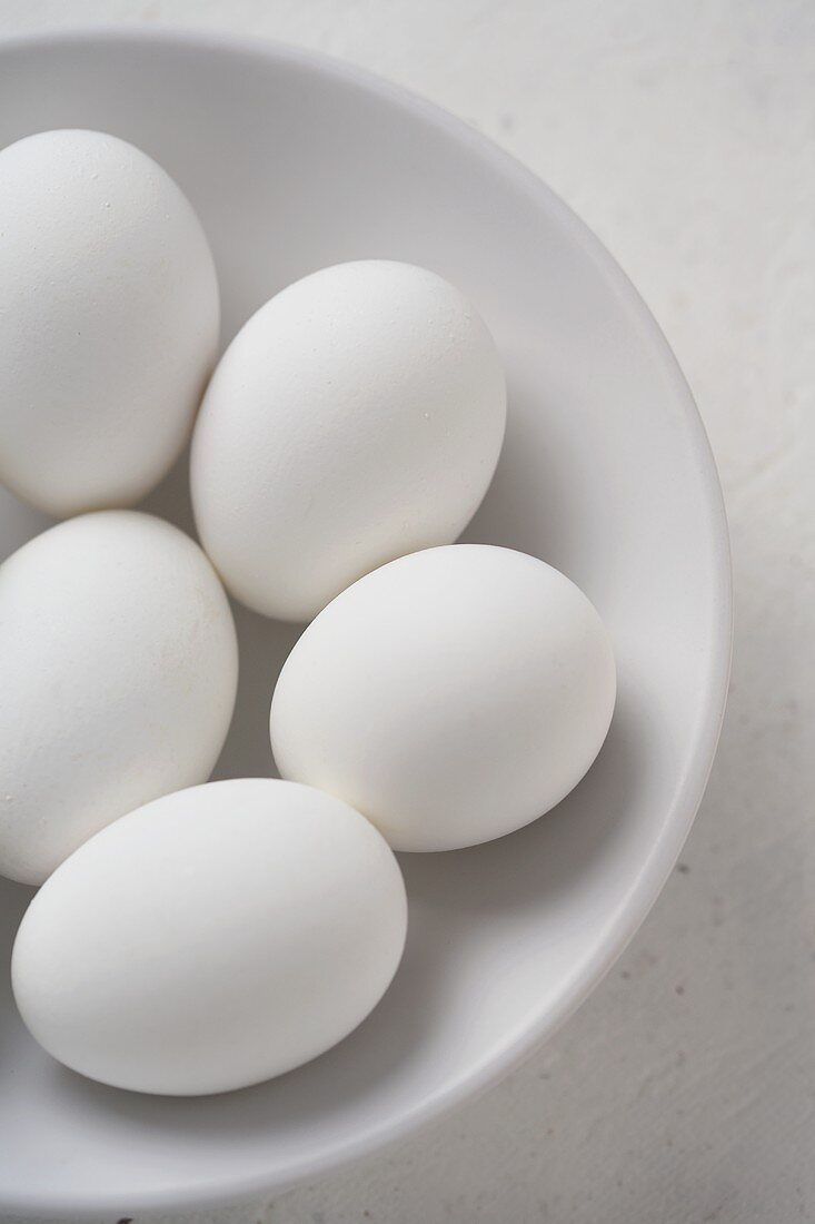 White Eggs in a White Bowl