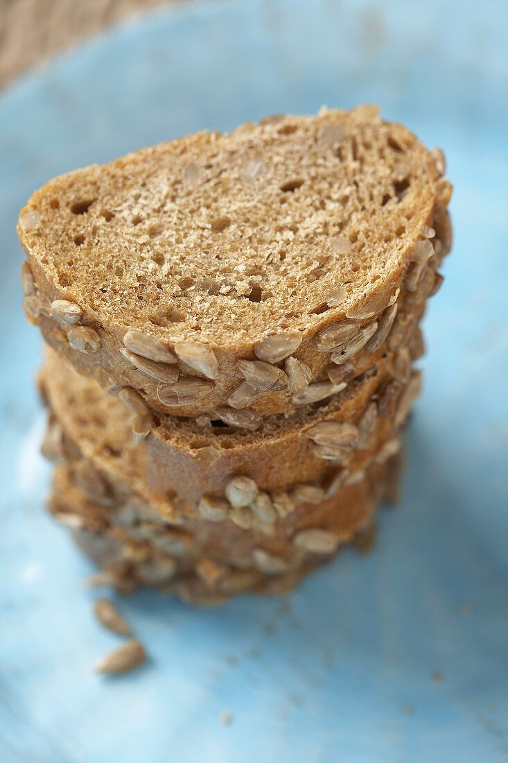 Stack of Whole Grain Bread Slices