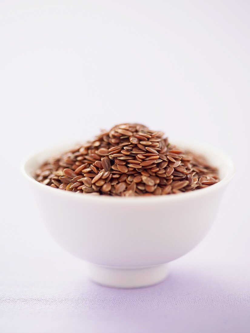 Small Bowl of Flax Seeds