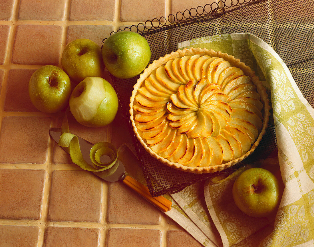 An Apple Tart with Granny Smith Apples