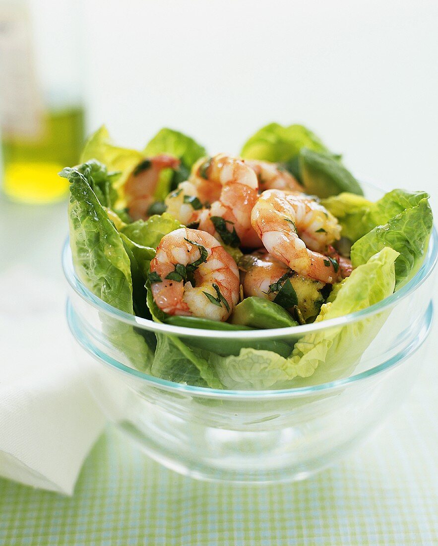 Shrimp, Basil and Avocado Salad