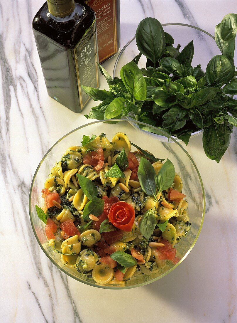 Pasta salad with basil (Italy)