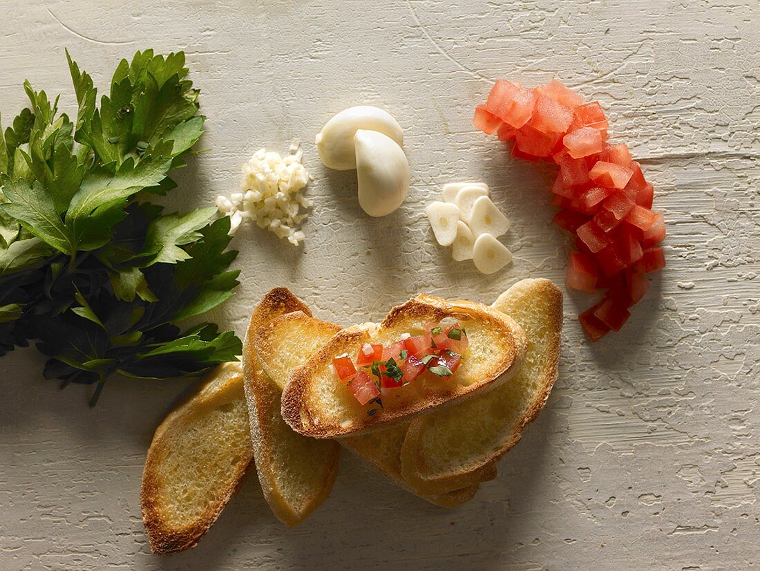 Bruschetta mit Zutaten