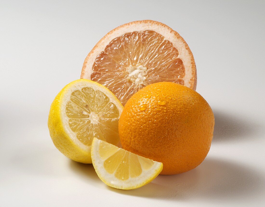Grapefruit, Orange und Zitrone