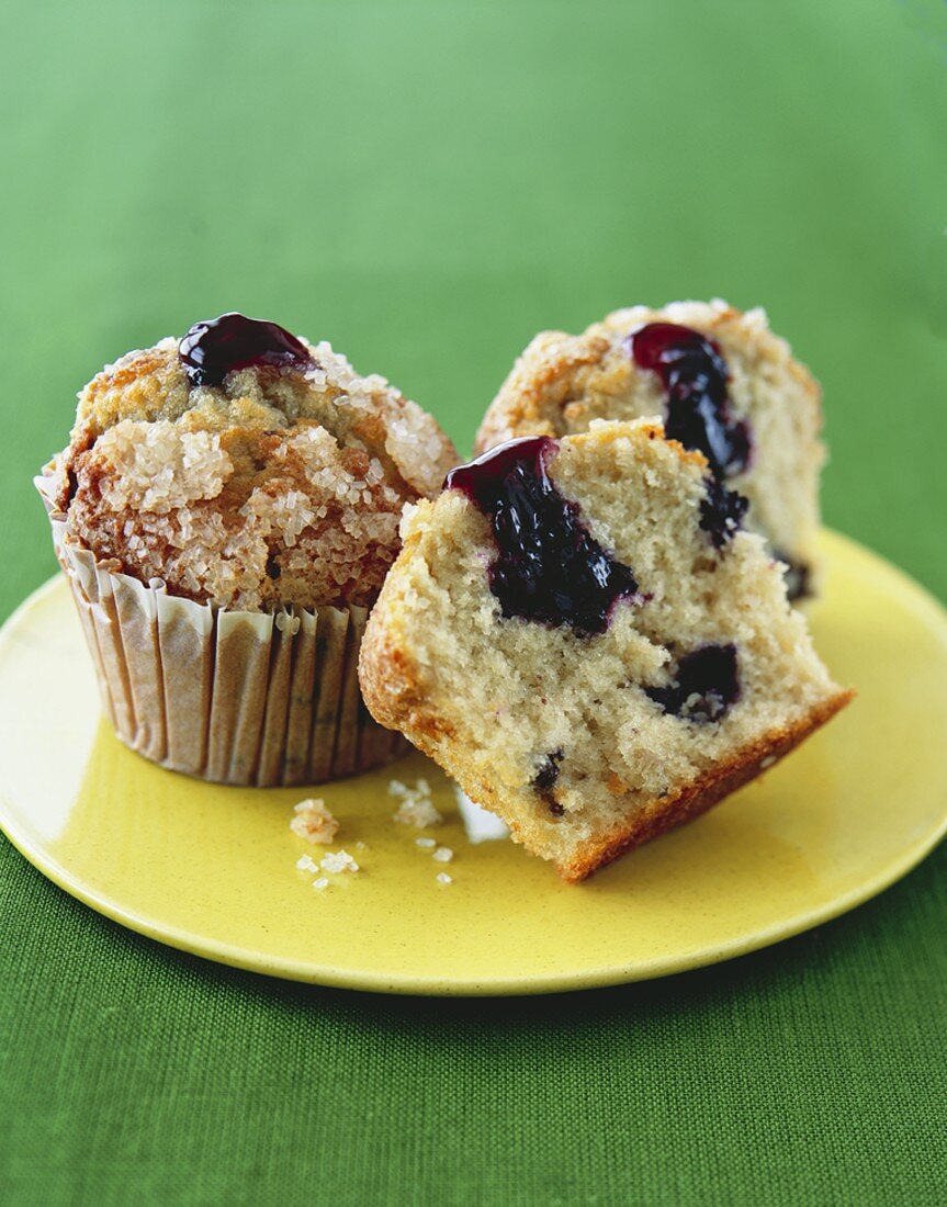 Gooey Blueberry Muffins