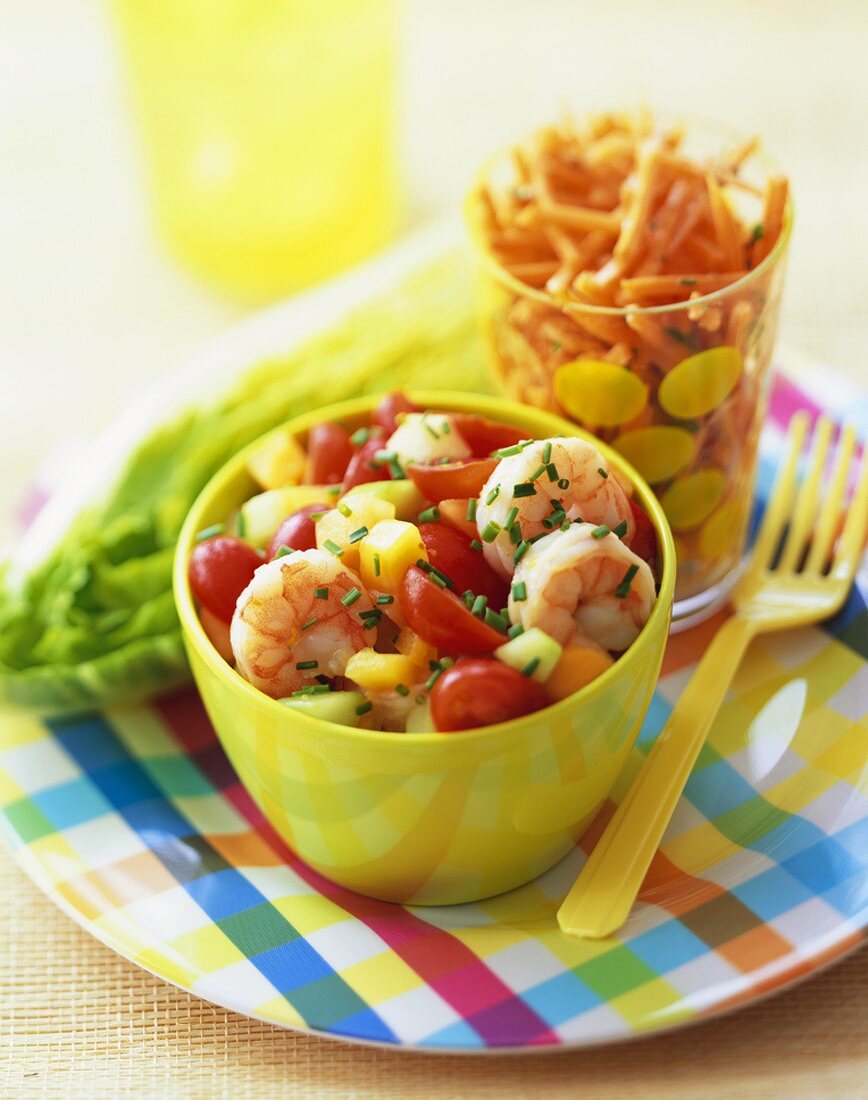 Shrimp Salad with Corn and Grape Tomatoes