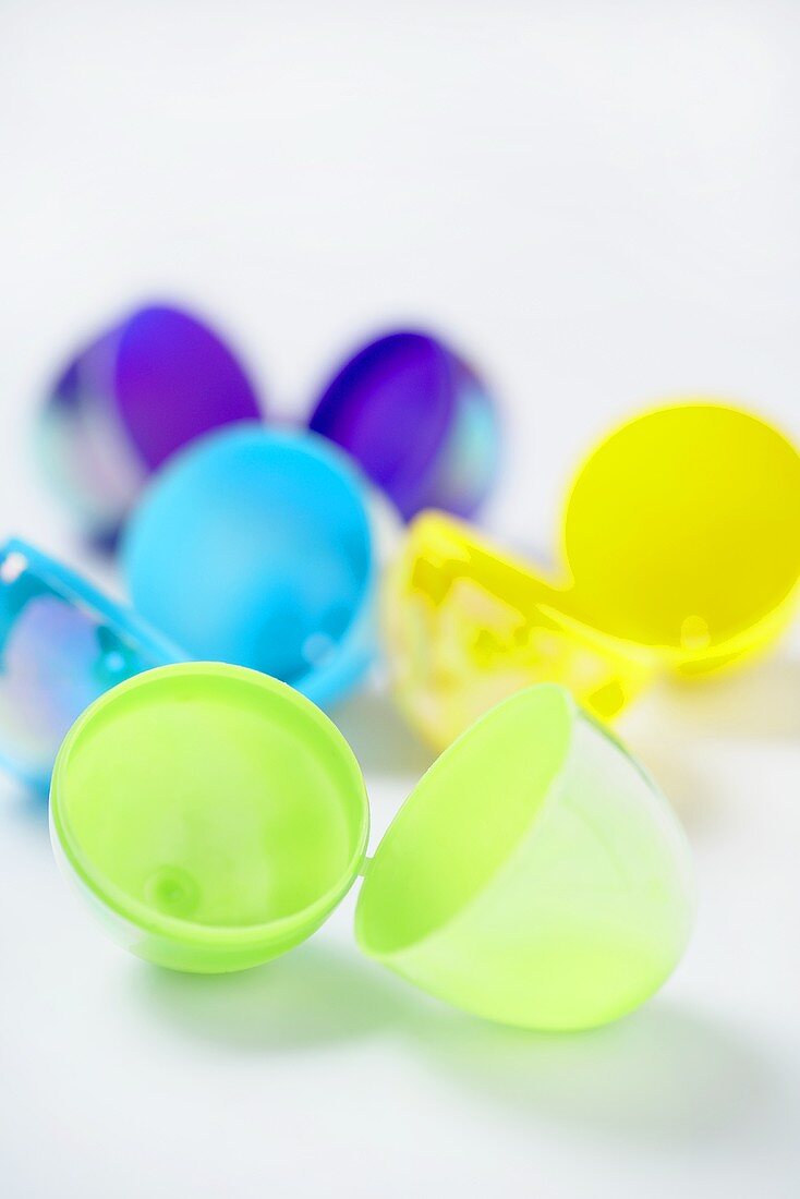 Opened Empty Plastic Easter Eggs