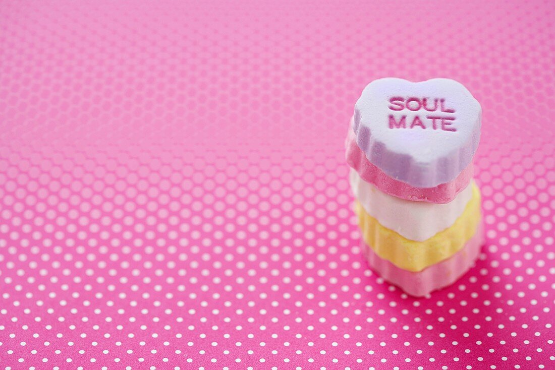 Small Stack of Conversation Heart Candies, Soul Mate