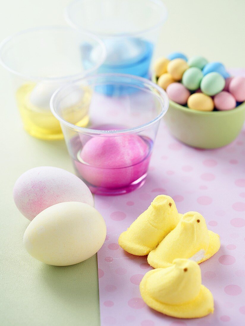 Various Easter Candies and Decorations