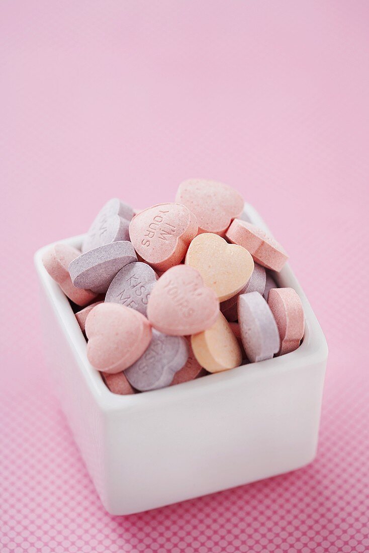 Small Dish of Heart Candies