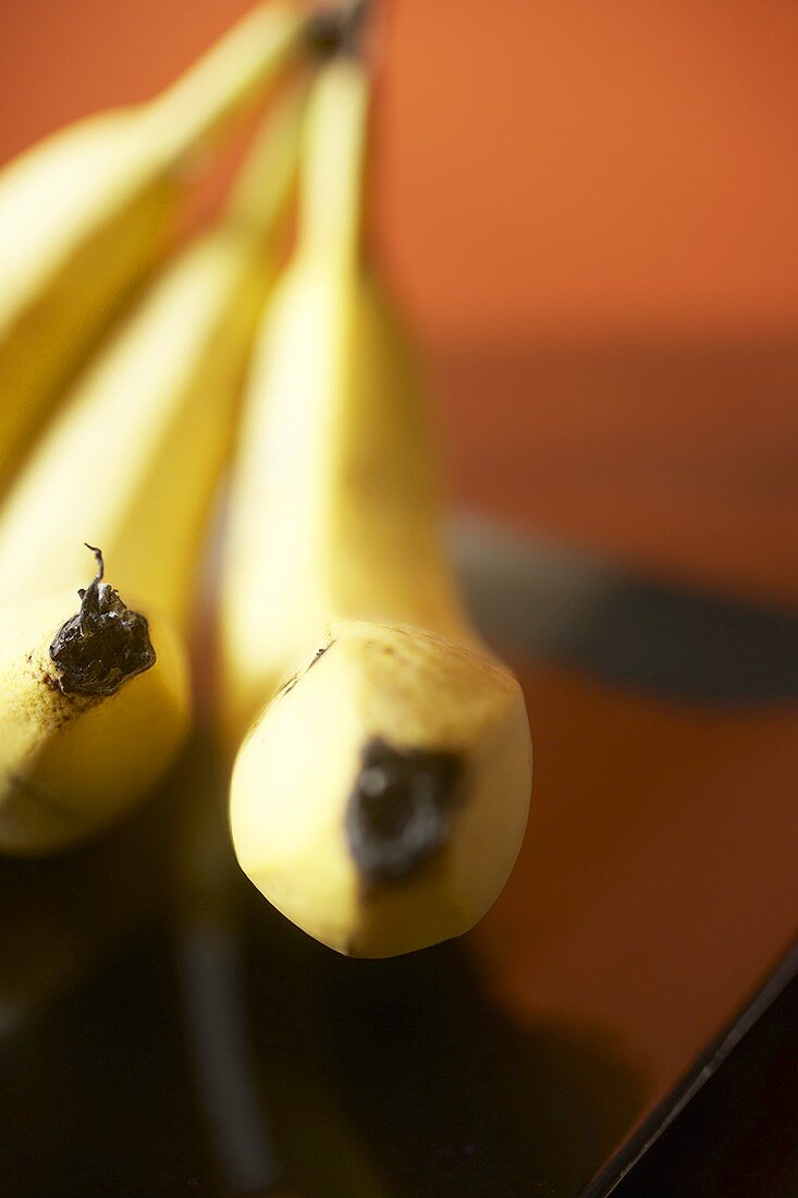 Close Up of Ends of Bananas