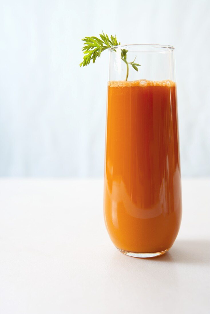 Glass of Fresh Organic Carrot Juice