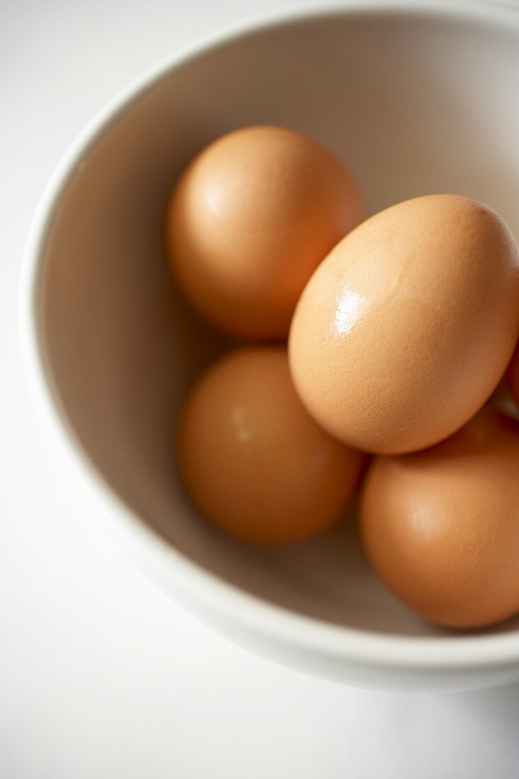 Bowl of Organic Brown Eggs