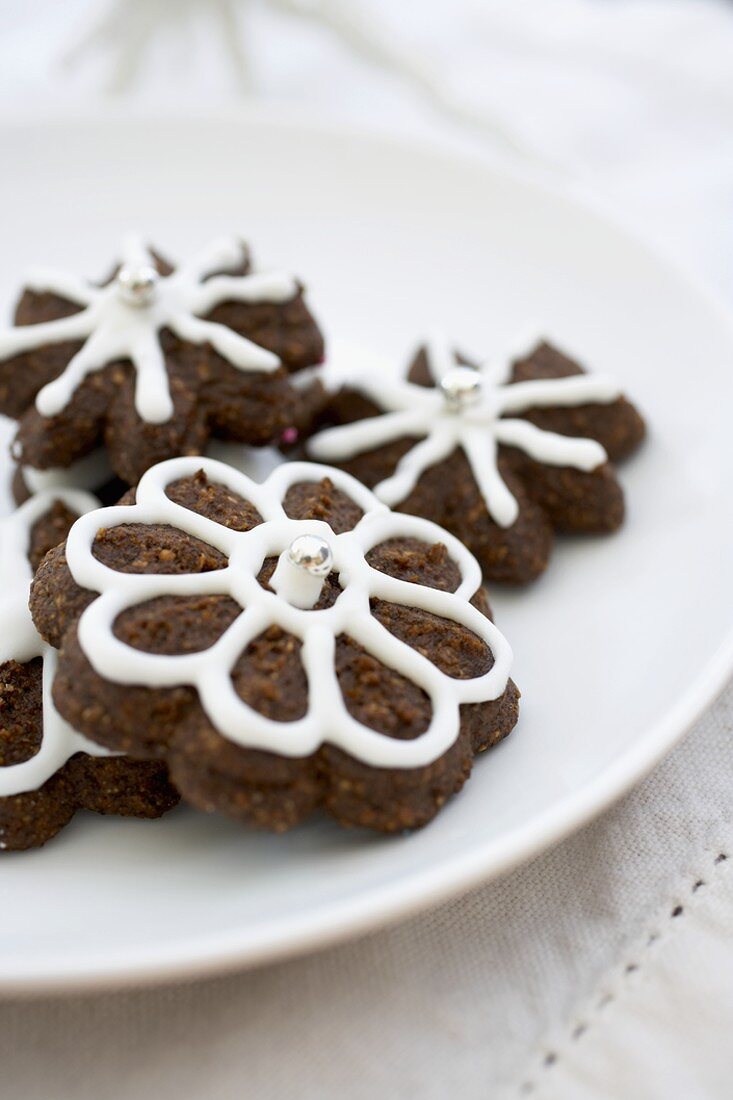 Weihnachtliches Schokoladenspritzgebäck