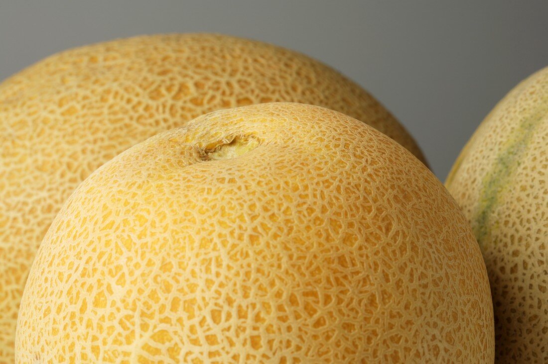 Drei Cantaloupemelonen (Close Up)