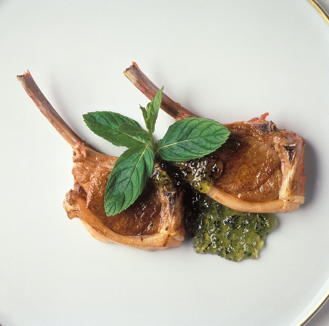 Lamb Chops with Mint Jelly