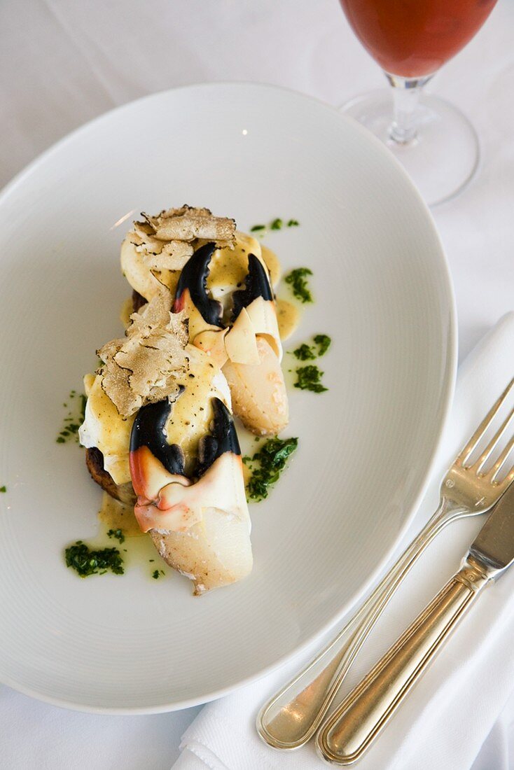 Stone Crab with Shaved White Truffles