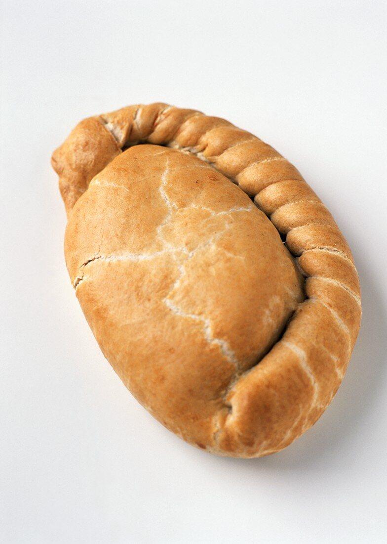 A Cornish Pastry on a White Background