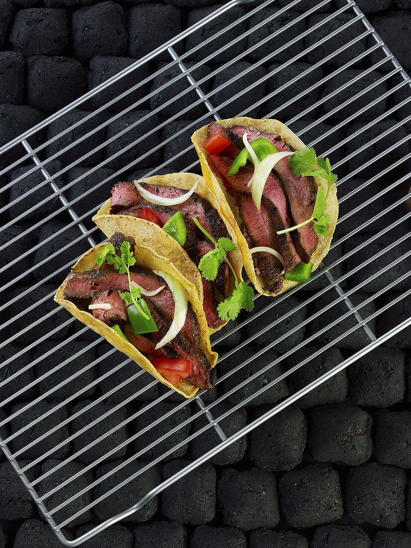 Tacos with grilled loin steaks
