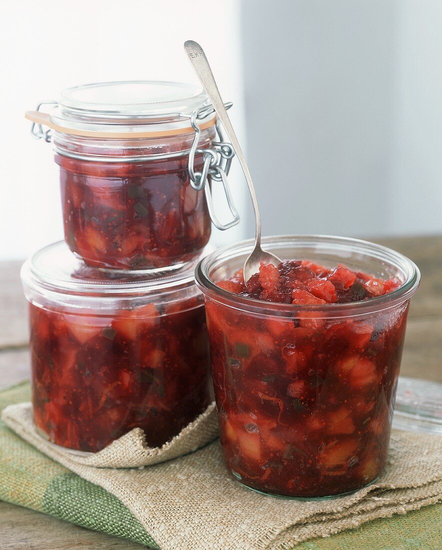 Cranberry Relish in Three Containers