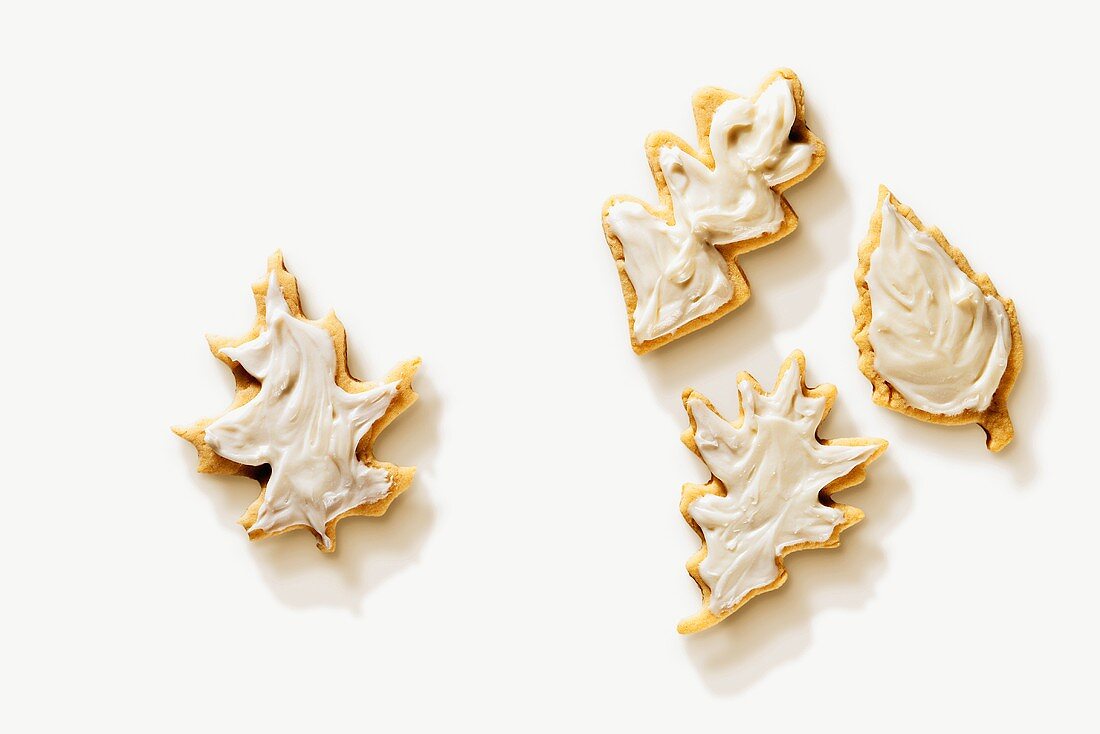 Four Leaf Shaped Cut Out Cookies with Icing