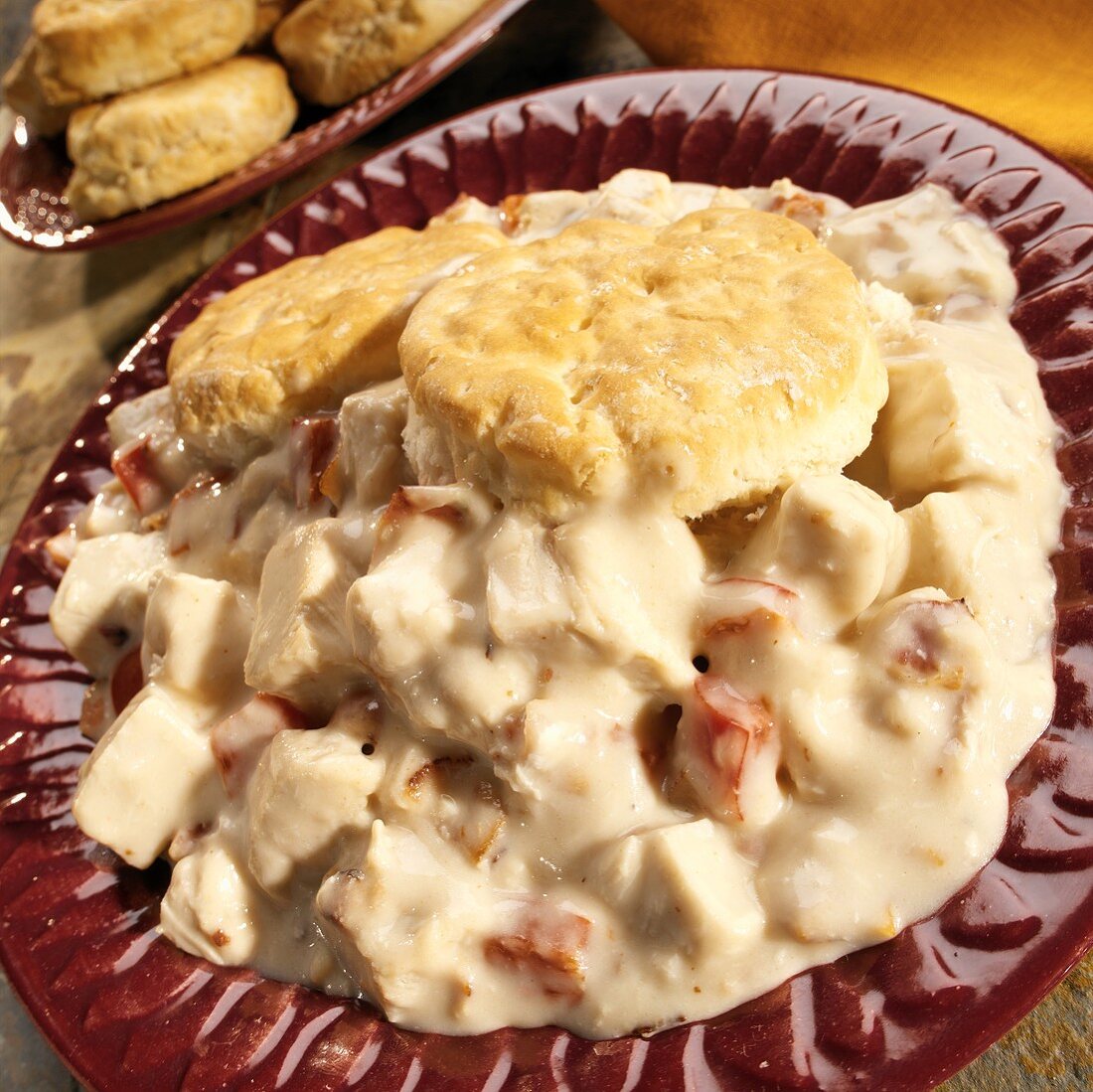 Chicken ragout with buttermilk scones