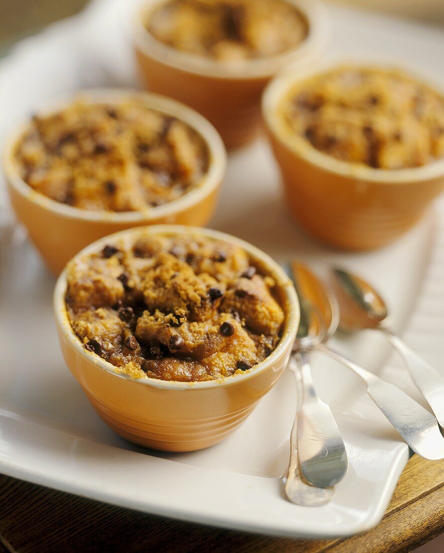 Pumpkin Bread Pudding in Individual Serving Bowls